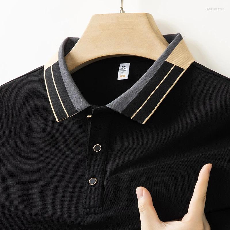 Mens Polos 2025 Collar Polo Shirt Short Sleeved Sweat Absorbing Tops 01
