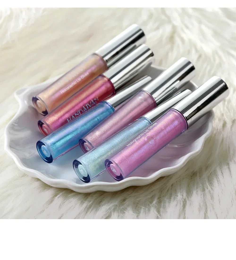 6-color laser holographic lip color liquid lipstick mermaid pigment durable shiny lip color waterproof metal lipstick W250312
