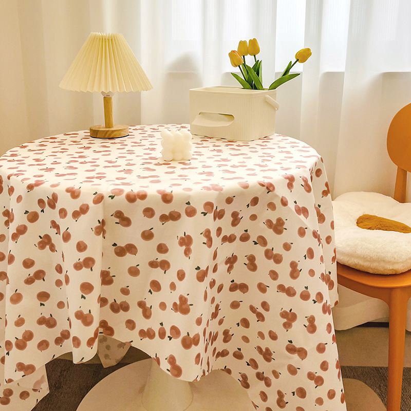 Tablecloth style pastoral floral student dormitory desk cloth round table coffee table cover table mat 65WN01