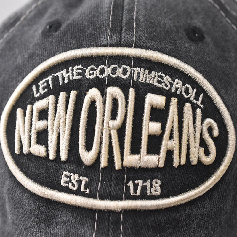 Vintage Washable Cowboy Baseball Cap Embroidery Hat for Men Women Worn Out Hip Hop Caps Adjustable Solid Cotton Sun 250311