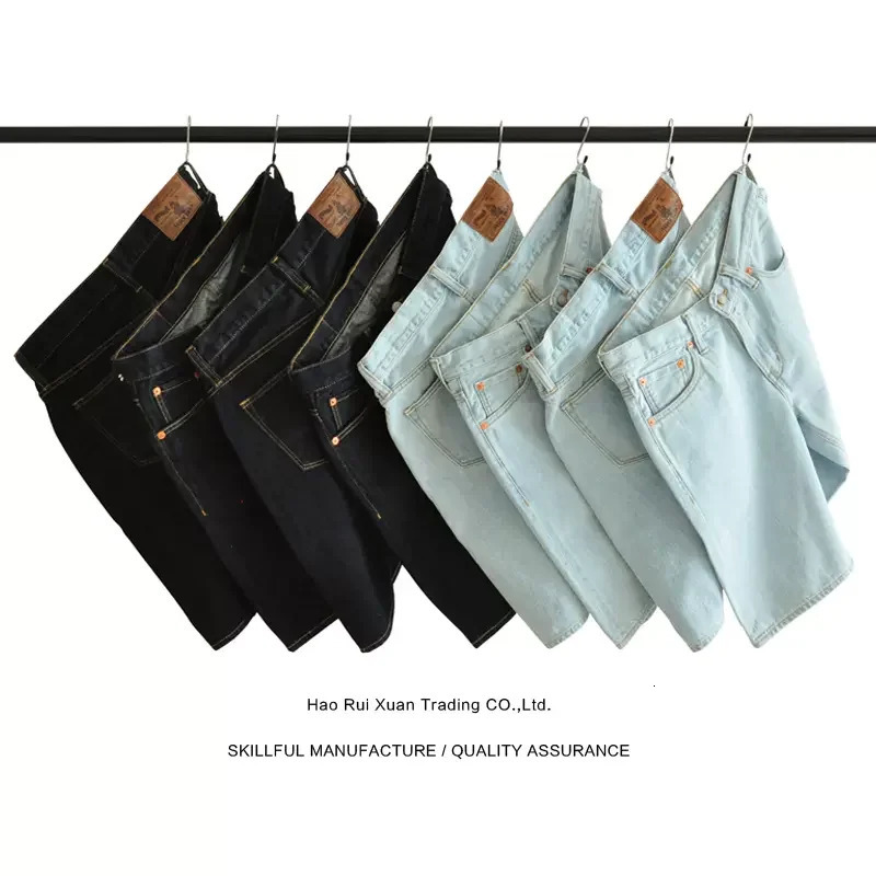 SauceZhan Mens Shorts Jean Indigo Buffet Denim Summer Casual Suitable 250312