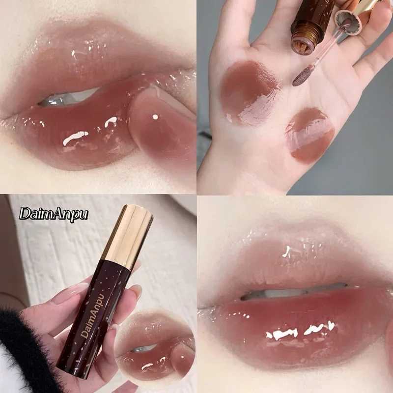 PCS waterproof durable mirror gloss gray brown sparkling fine gloss lip color retro dark chocolate lip color lip color makeup W250312