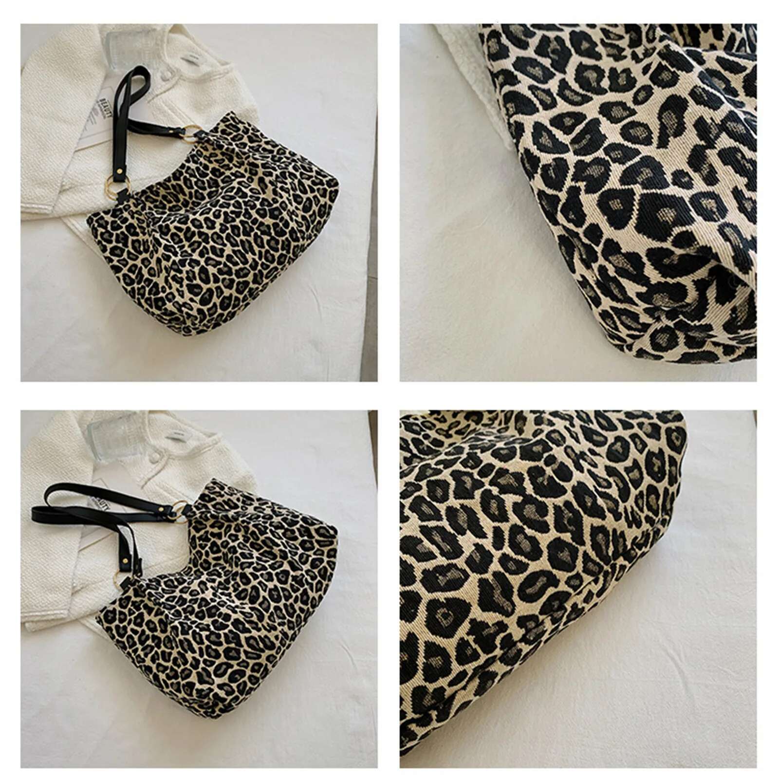 Oversized Leopard Print Women S Shoulder Bag Fashionable Designer Armpit Bag Trendy Large Capacity Retro Handbag Casual Crossbody Bag Shopping Bag Wal