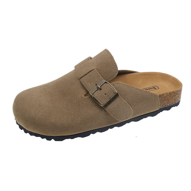 Height increasing thick soled women 2025 Spring and Autumn new style Baotou slippers Cork Boken for casual women's singles shoes