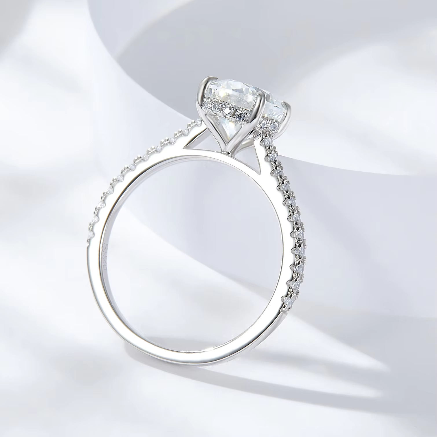 DE 7*9mm Oval Moissanite Women Ring 2ct Full Moissanite Wedding Rings 3CT 925 Silver Women Moissanite Rings
