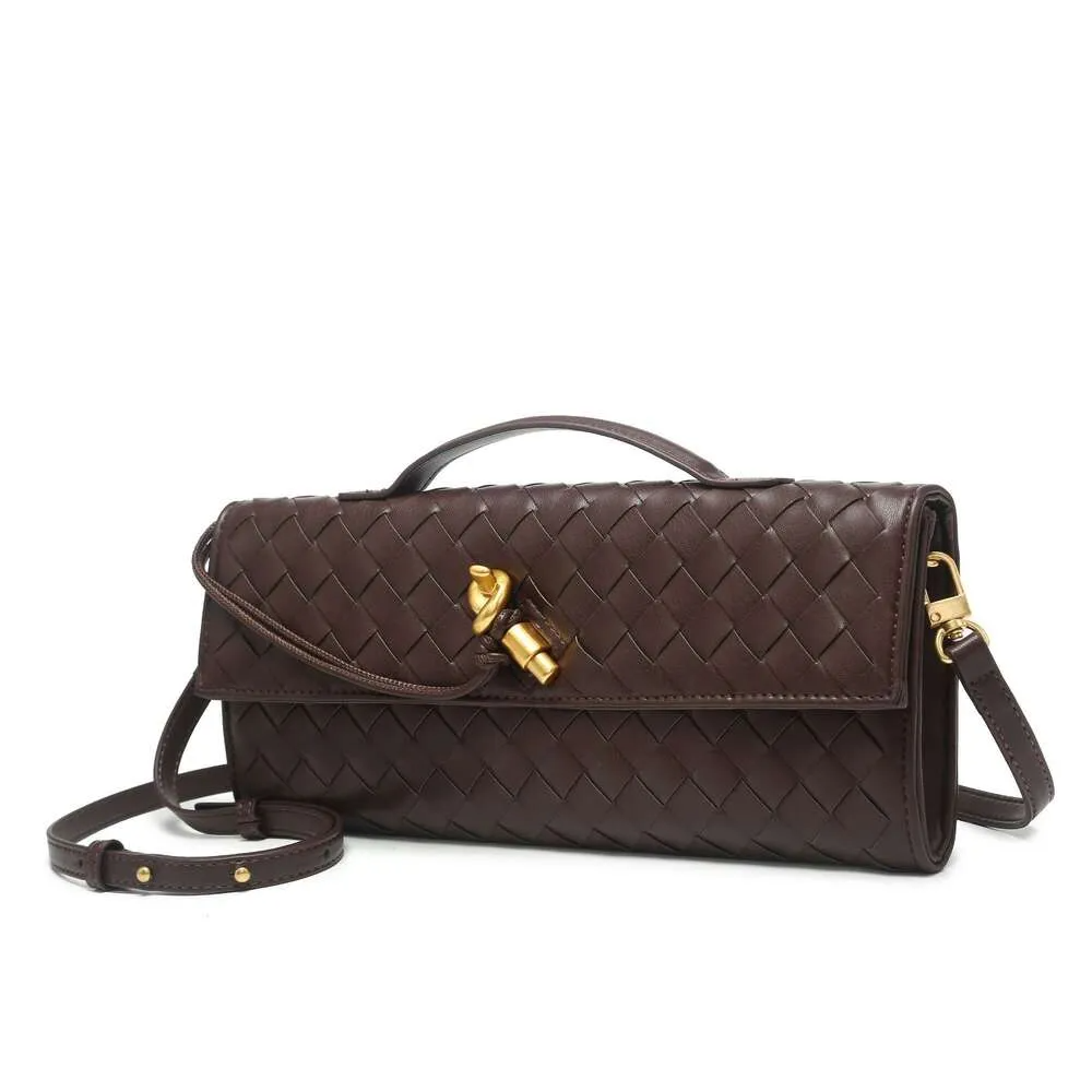 Sheepskin Woven ClutBags Bag - Designer Andiamo Soft Warm Handheld Evening Bag, Mini Handbag for Dinners & Parties