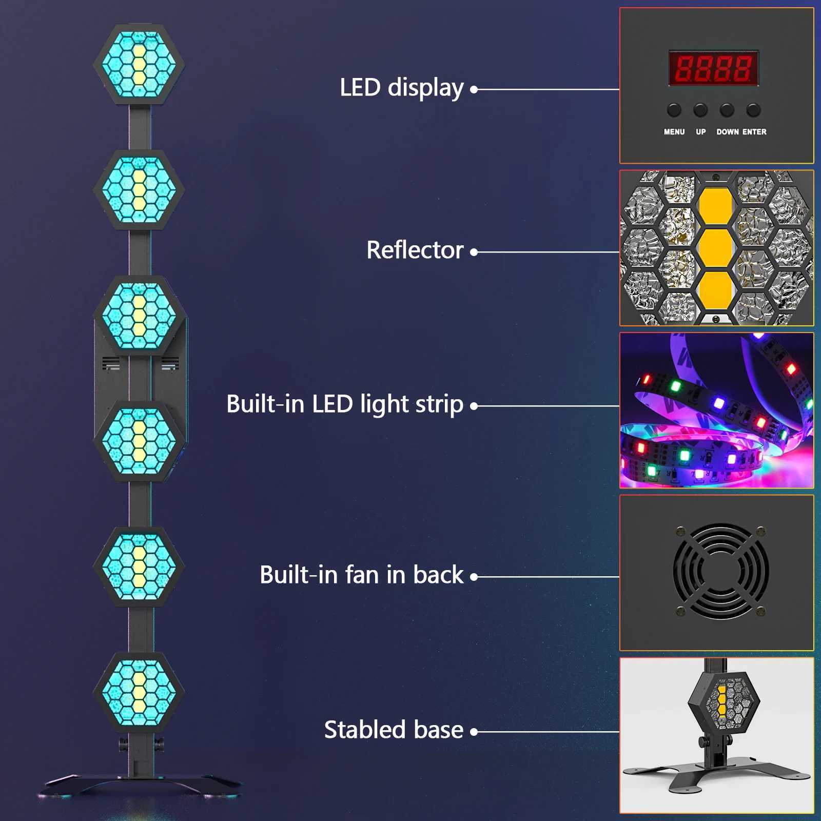240W Linear Vintage Light 6x50W COB LED Stage Light for DJ Disco Concert Party Weddings Nightclub Dance Hall X250312