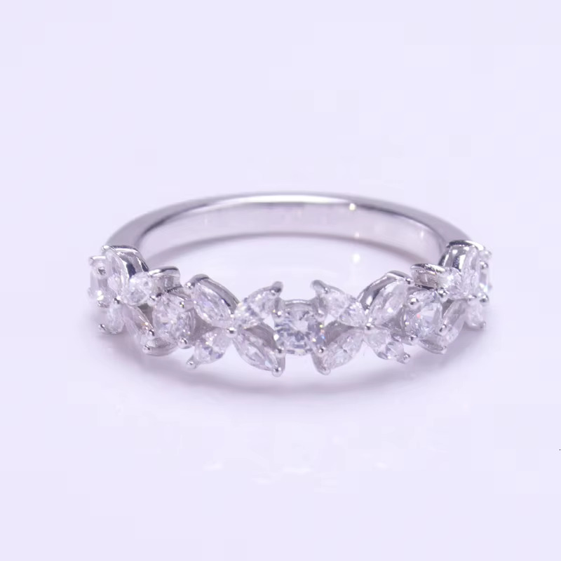For Hot Sales Silver Ring Silver Marquise 3x6mm Moissanite Finger Moissanite Ring 18k Gold