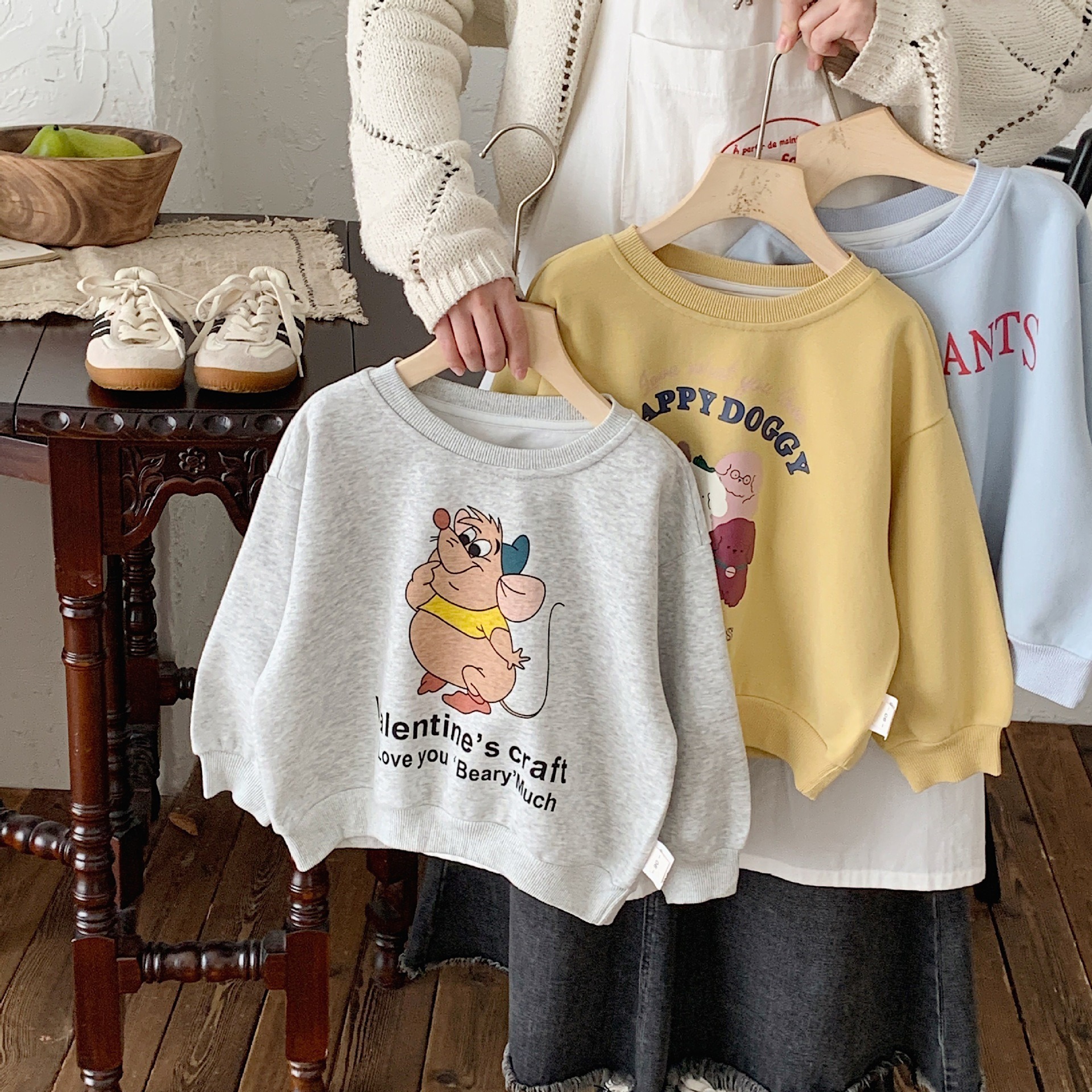 Ddmyshoesvip Children S Round Neck Hoodie Spring And Autumn New Product Cartoon Printed Long Sleeved T Shirt Boys Baby Hoodie