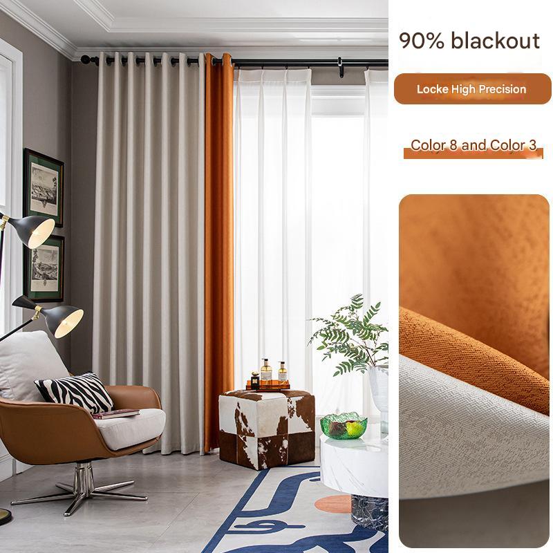 C348 Herringbone chenille curtains water lotus cotton cheese cashmere finished curtains wholesale Curtain