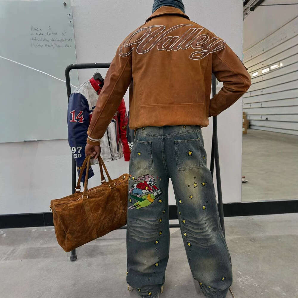 American Embroidery Vintage Loose Y2k New Unisex Jeans 2025