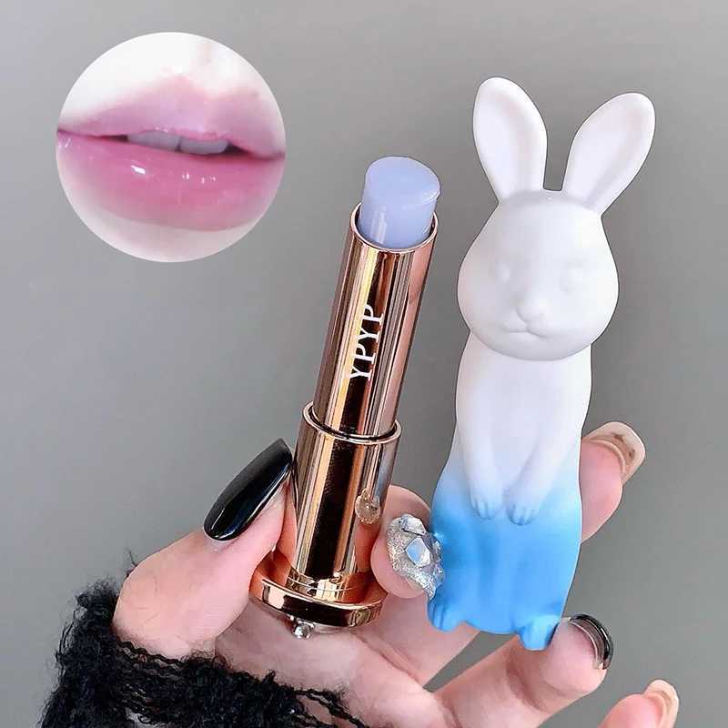 Rabbit black lipstick shiny not dry peach transparent lip color moisturizing lipstick makeup foundation childrens lipstick suitable for girlsXJ250312