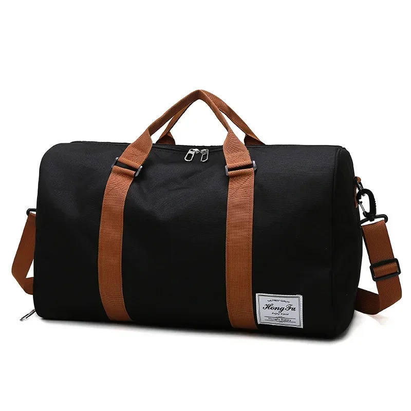 Waterproof Outdoor Sports Fitness Bag Lightweight Short Distance Travel Luggage Solid Color Oxford Cloth Handbag 250311