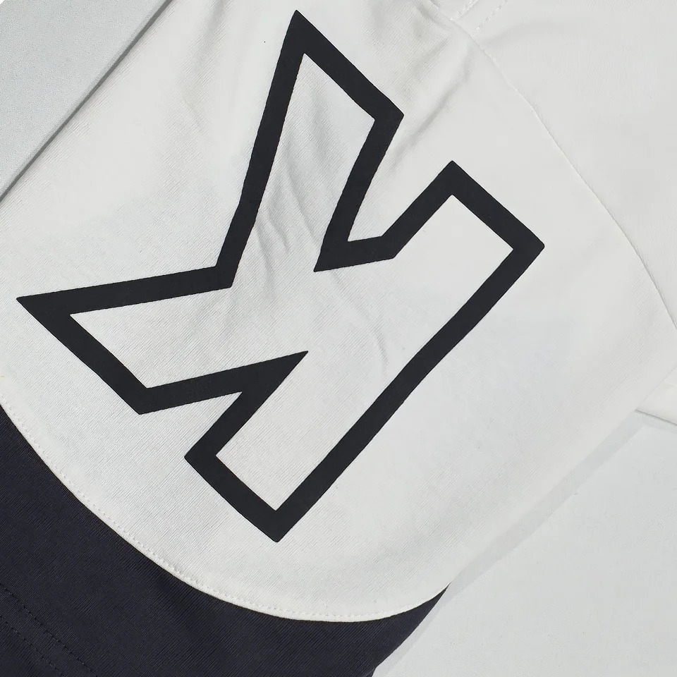 Mens fashion short sleeved Tshirt black and white contrast top KAUTHEMICY letter printing trend casual summer 250312