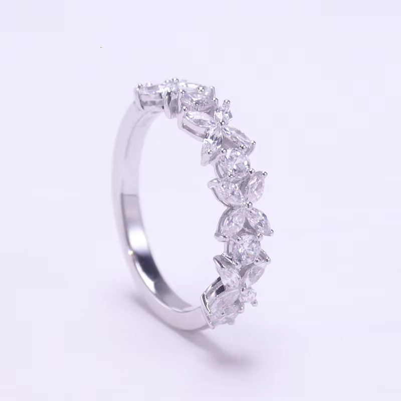 For Hot Sales Silver Ring Silver Marquise 3x6mm Moissanite Finger Moissanite Ring 18k Gold