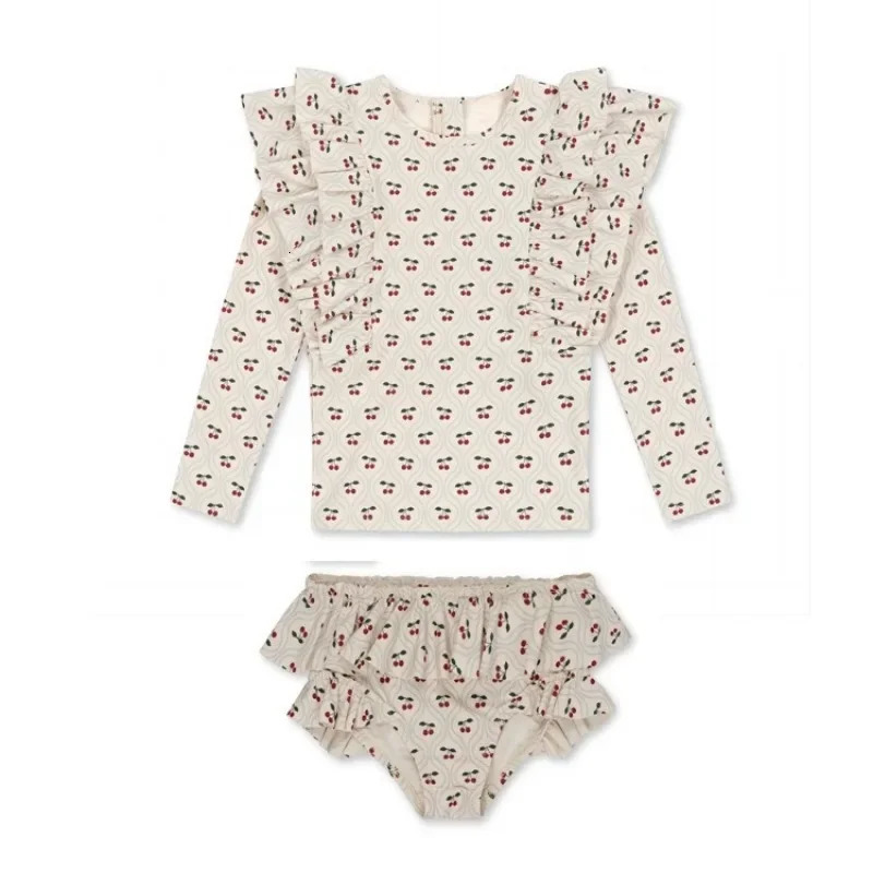 Baby Girls Sunscreen Swimsuit Girl Swimwears Swimming Bikini Two Pieces Bebe Swimsuits Kids Swimwear for Girls One-pieces 250311