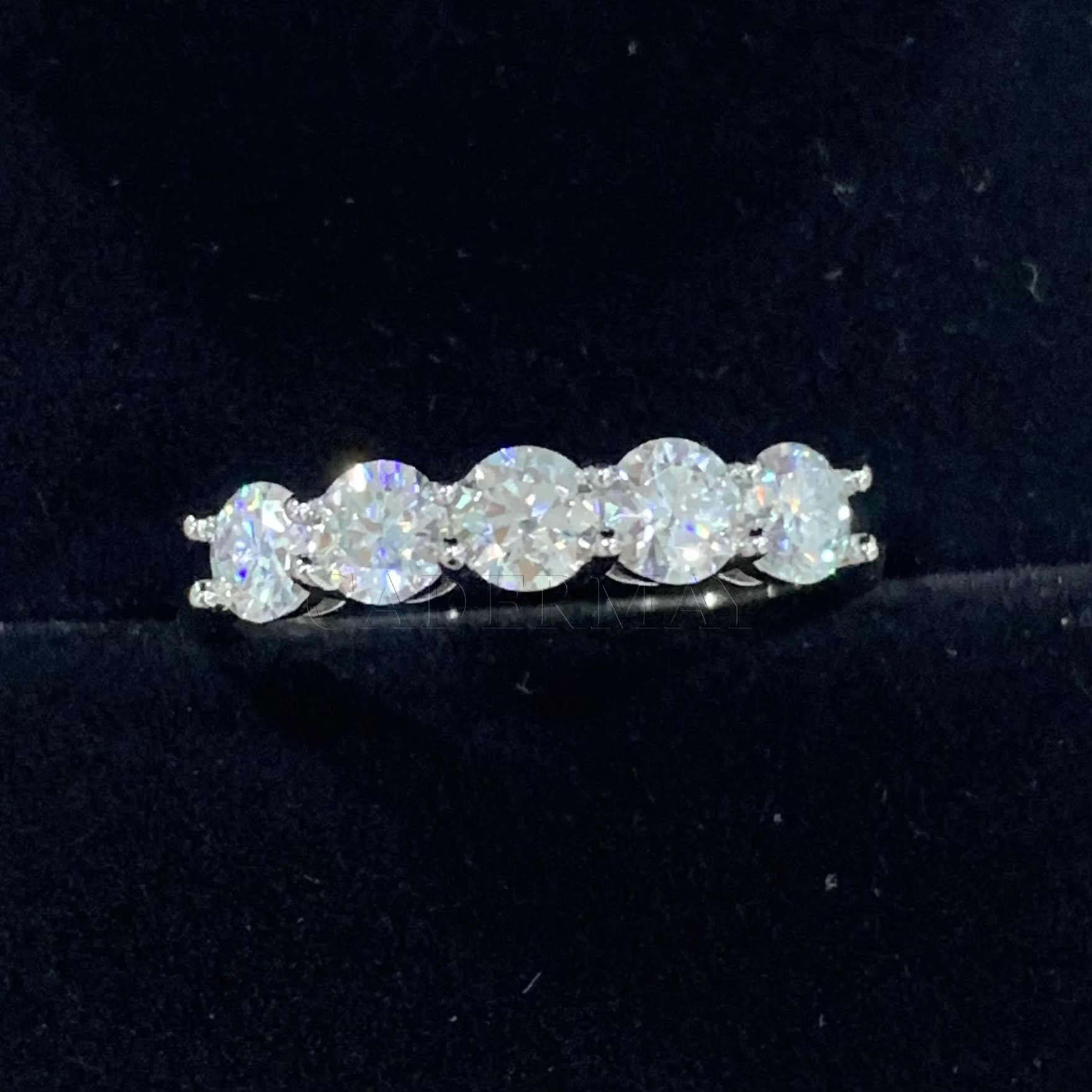 D VVS Round Moissanite Wedding Eternity Ring Band 5pcs 4mm Silver925 Wholesale Price Fashion Jewelry Ready to Ship
