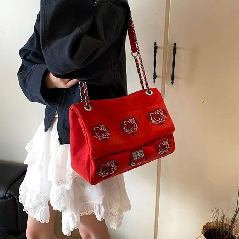 Kaiti Cat Water Diamond Pattern Handbag Multi Functional Leisure Fashion Designer Women s Underarm Bag Large Capacity Storage Bag New Wallet Shoe Bag