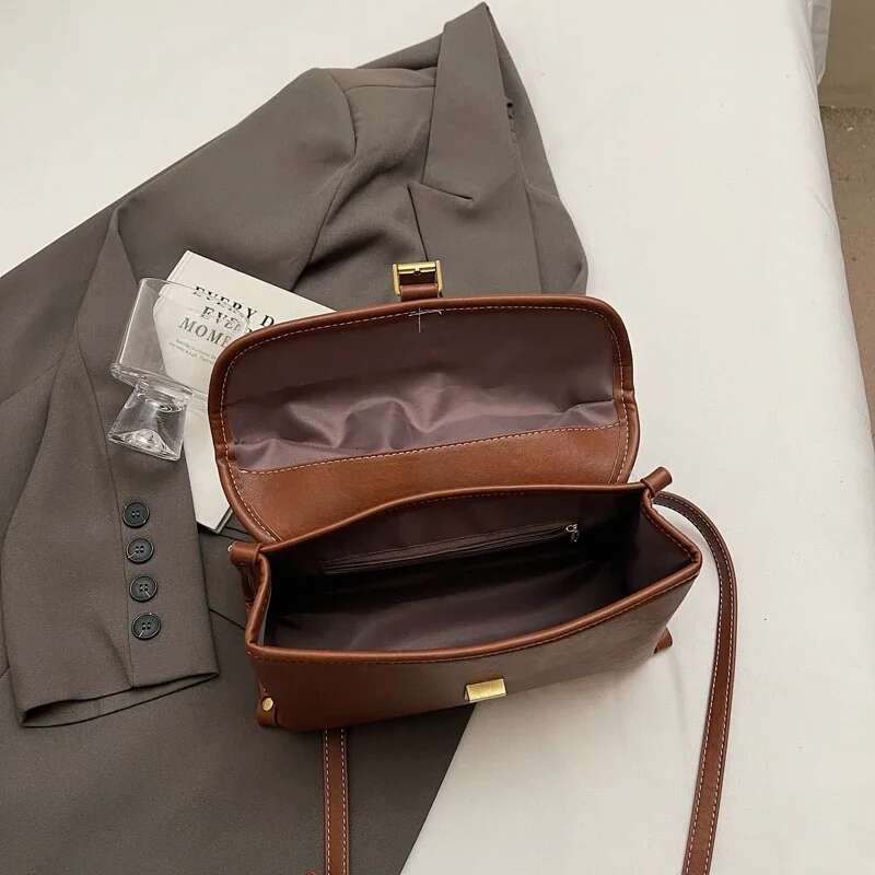 LEFTSIDE Small PU Leather Crossbody Bags Lady With Short Handle For Women 2024 New Designer Y2k Fashion Handbags And Purses