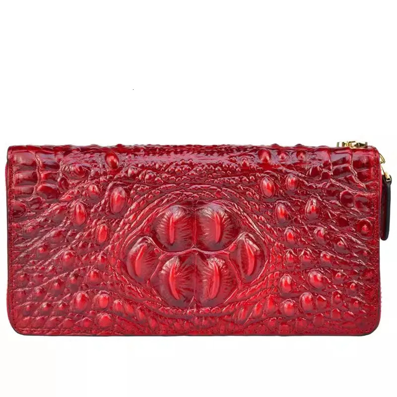 pattern genuine leather womens wallet big real cow Leatther y short snouted clutch bag 250311