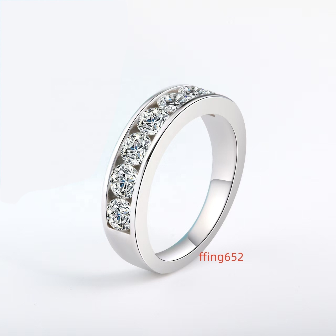 925 Sterling Silver Inlaid Moissanite Ring High-end Mens and Womens Jewelry Gift