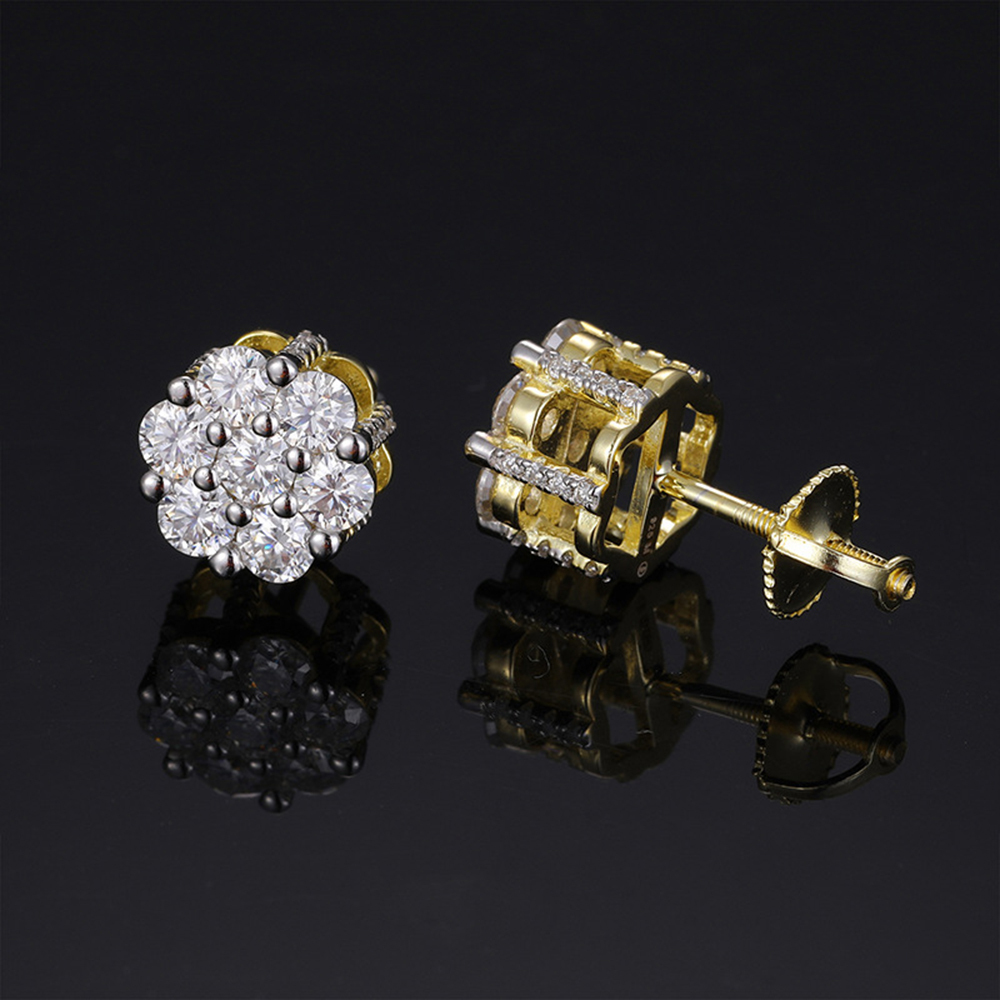 3.0mm Moissanite Earrings For Women S925 Silver Iced Out Ear Studs Pass Diamonds Tester Hip Hop Jewelry Free Shipping