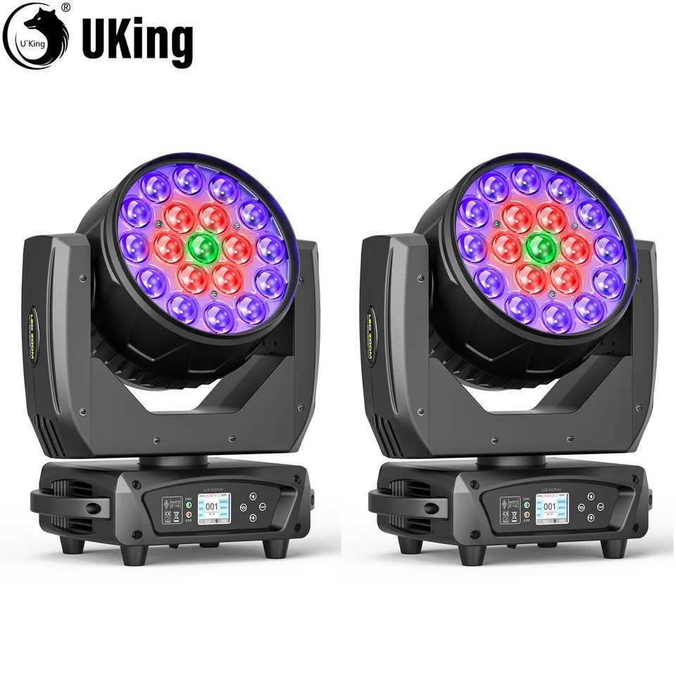 King 2Pcs 200W Beam Wash Zoom Moving Head Light 19X10W RGBW LED Stage Lights DMX512 DJ Light For DJ Disco KTV Bar Nightclub X2503121