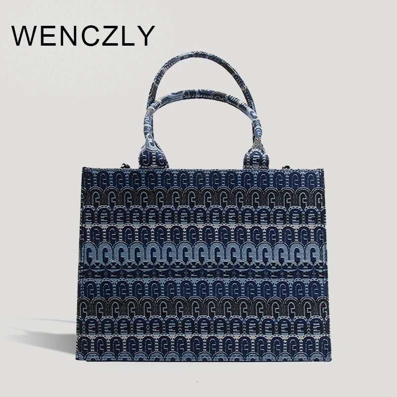 WENCZLY Tote Bag For Women Designer Handbags And Purse Canvas Letter Embroidery Decoration 2023 New In Crossbody Bags
