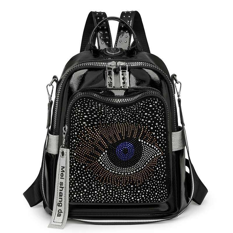 Women Waterproof Fashion PU Travel Backpack Rhie School Bag Mochila Para Vie
