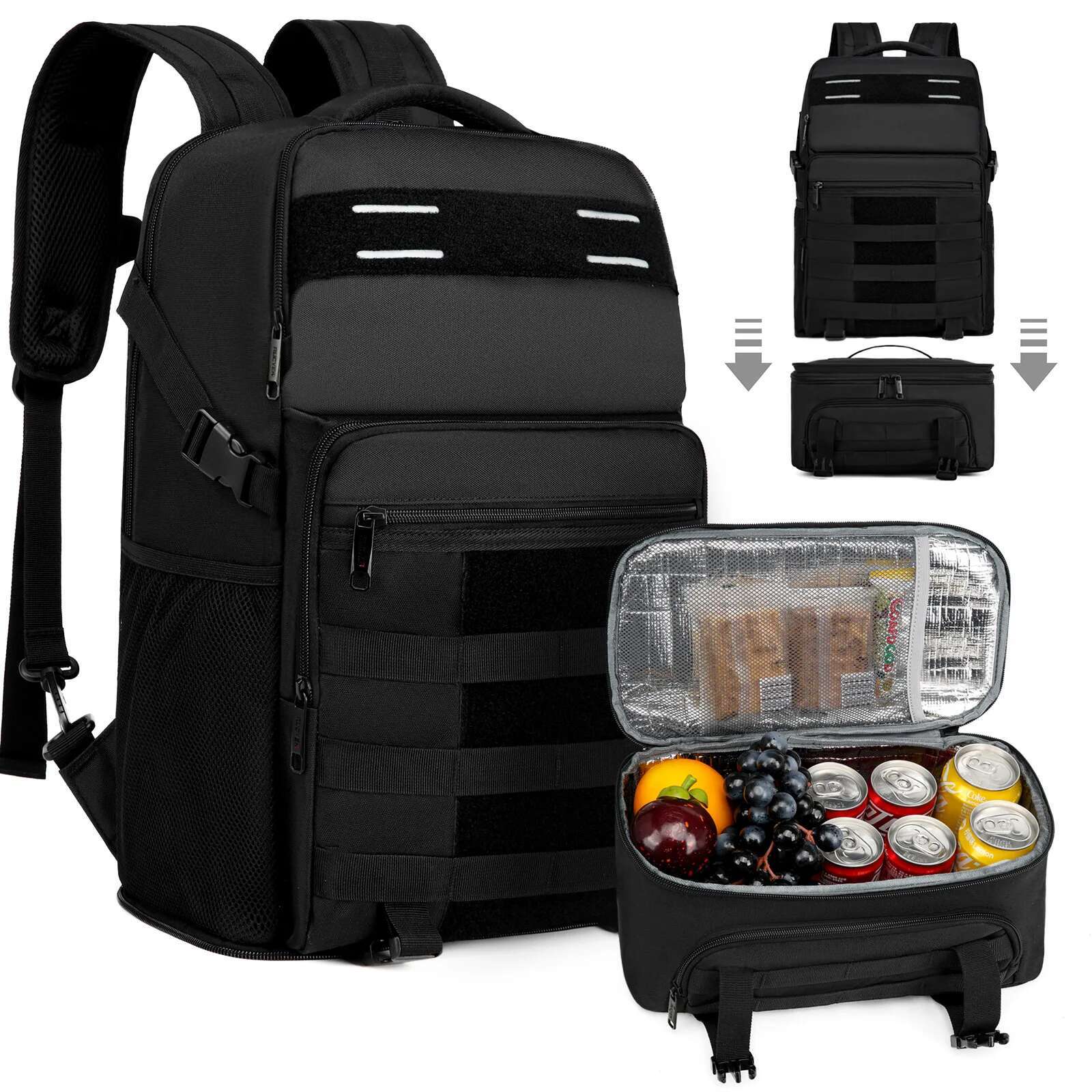 Removable With Lunch High-Capacity Cooler Insulated Picnic Bag 15.6 Inch Laptop Outdoor Travel Backpack