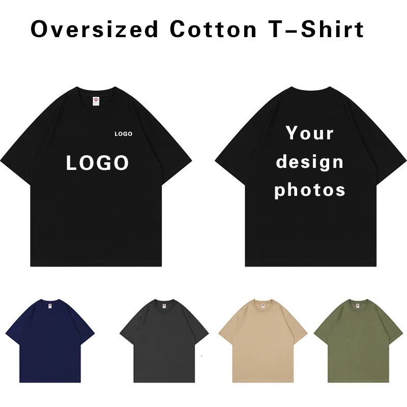 210g oversized Tshirt made of 100% pure cotton with printed y customized po summer mens n short sleeved DIY 250312