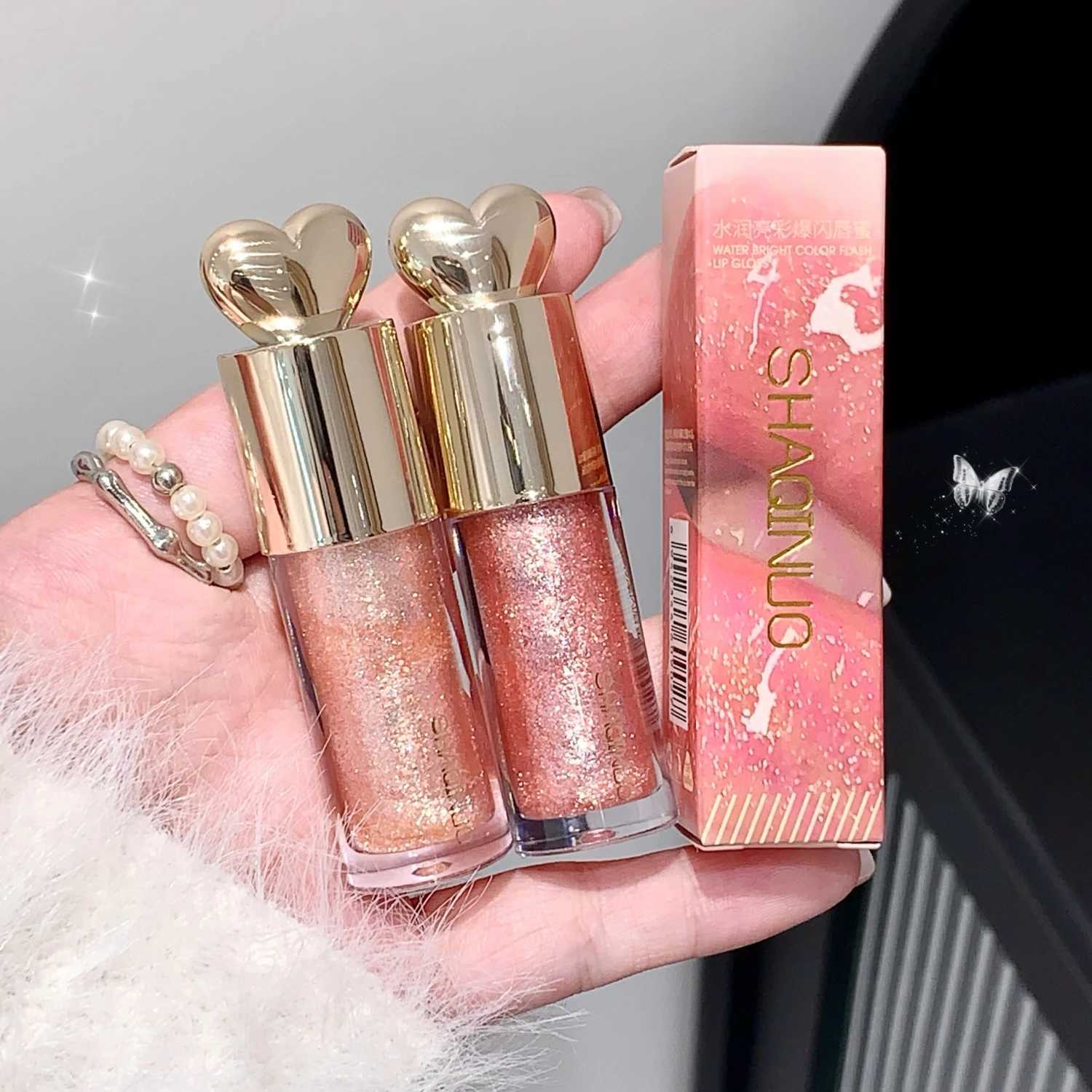 Watery Glossy Color Burst Lip Nectar Lovely Little Shaved Ice Lip Dew Fine Glitter Lip Gloss Water Gloss Lip Mirror Lip GlazeXJ250312