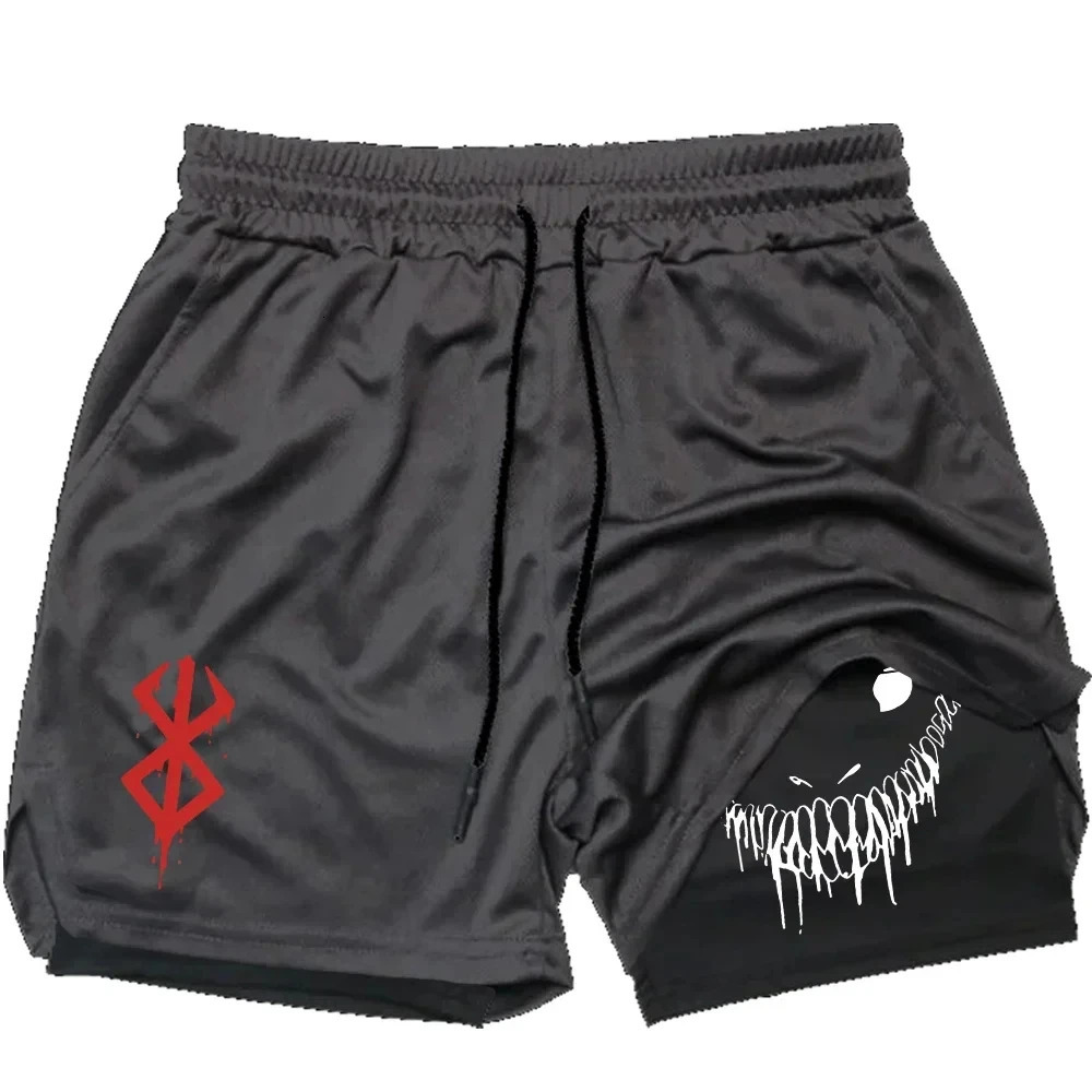 Summer mens two in one sports shorts quick drying running gym training breathable doublelayer casual M3XL 250312