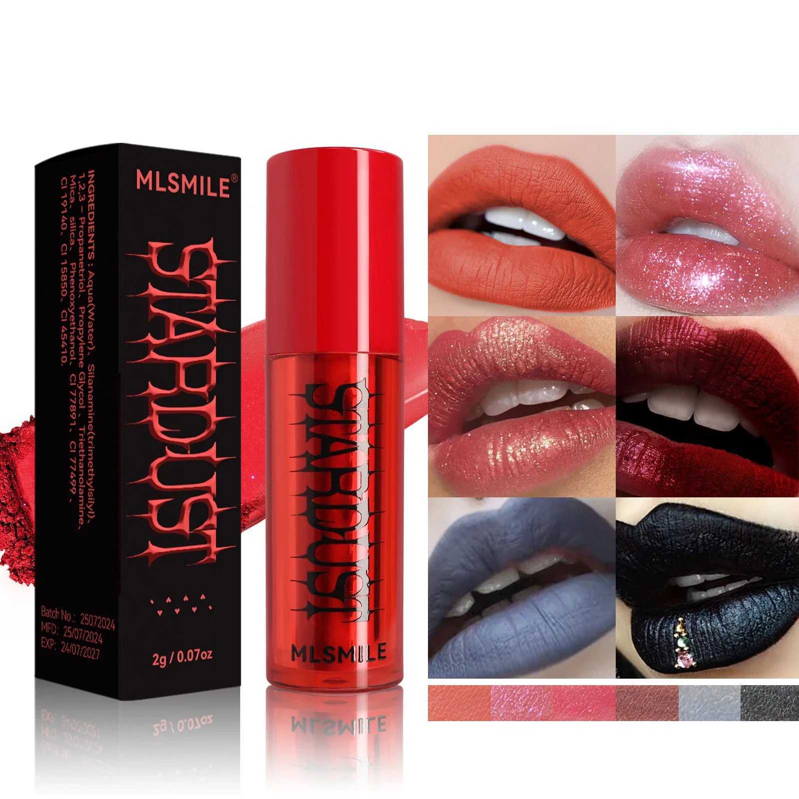 6 Colors Matte Lipstick Waterproof Sexy Gray Black Lip Gloss Shiny Lip Tint Festive Style Lasting Makeup Tool Korean Cosmetics W250312