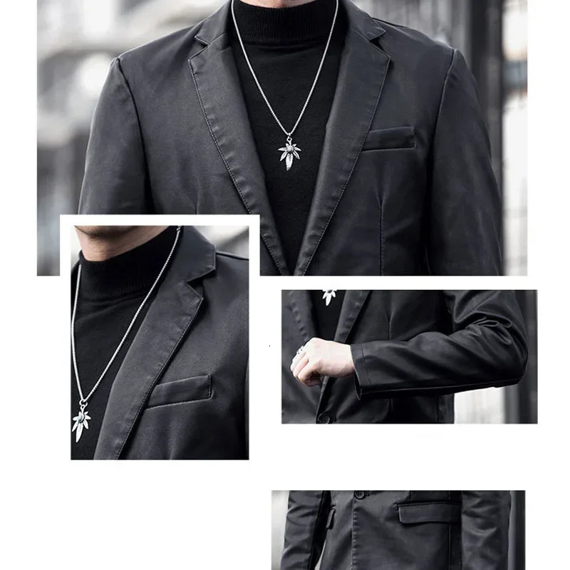 Mens Big Size Autumn and Winter Style of Plankton Shuai Suit Korean Business Leisure PU Leather Motorcycle Jacket 250312