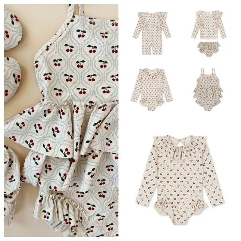 Baby Girls Sunscreen Swimsuit Girl Swimwears Swimming Bikini Two Pieces Bebe Swimsuits Kids Swimwear for Girls One-pieces 250311