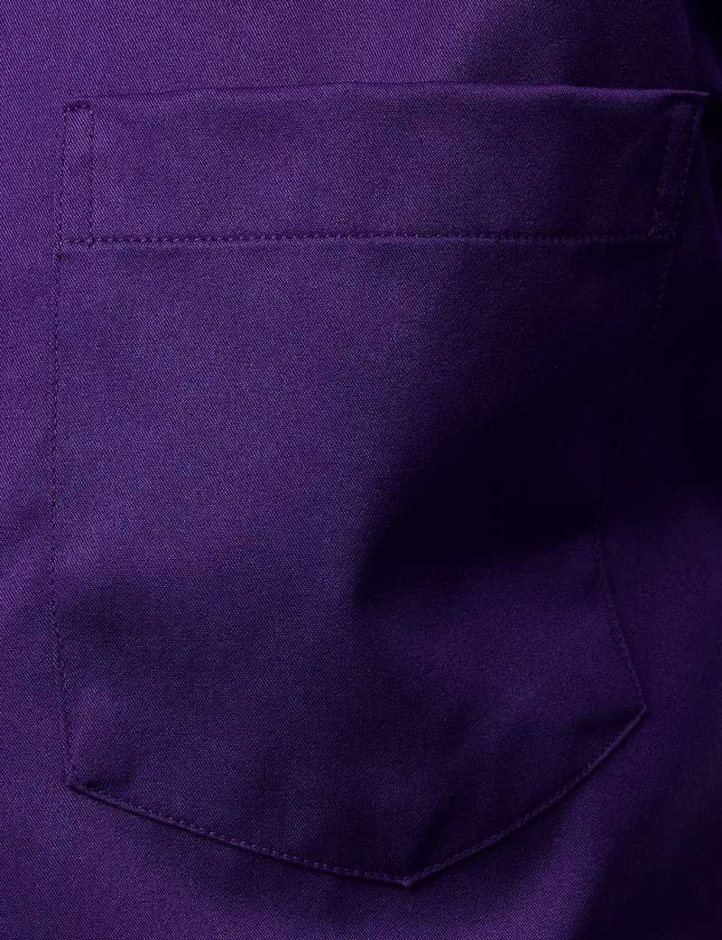 Purple Mens Dress Shirts Casual Slim Fit Bamboo Fiber Elastic Office Wedding Work Shirt Non Iron Easy Care Formal Chemise Homme W250312
