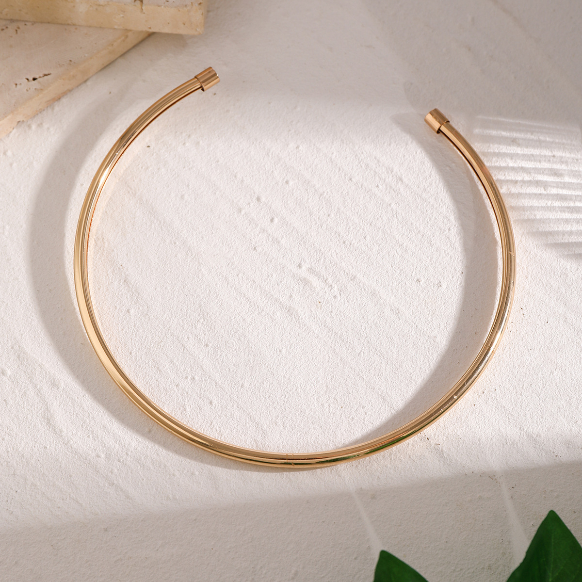 Accessories Collarbone Chain Niche Item Minimalism Style Gold Plated Smooth Ring Cold Wind Collar Jewelry for Women