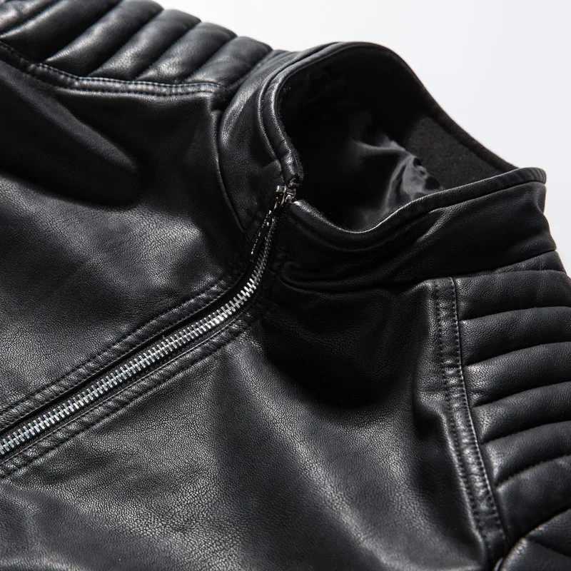 2023 Autumn and Winter Mens Motorcycle PU Leather Coat Mens Jacket Comfortable Fashion Casual CoatT250311