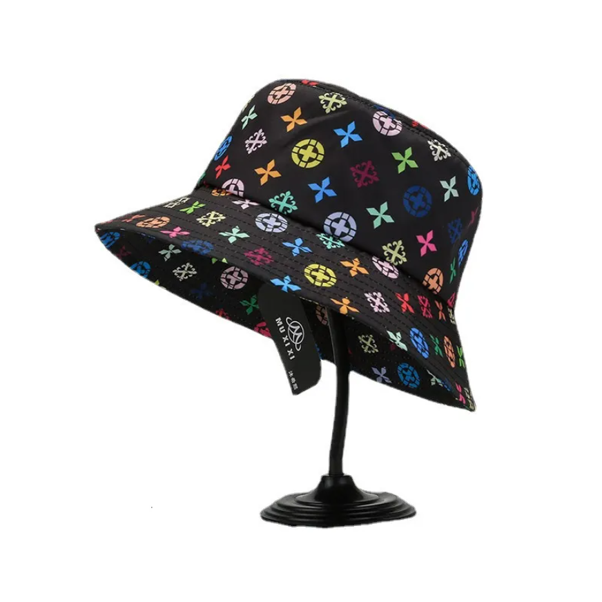 Wide Brim Hats Bucket Hats Fashion Unisex Graffiti Print Bucket Hat Summer Men Women Outdoor Beach Travel Sports Casual Cap High Quality Adult Sun Hats