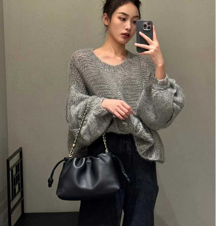 New Arrival New womens cloud bag drawstring vagrant bag cross body bag genuine leather shoulder bag casual bucket bag T250312