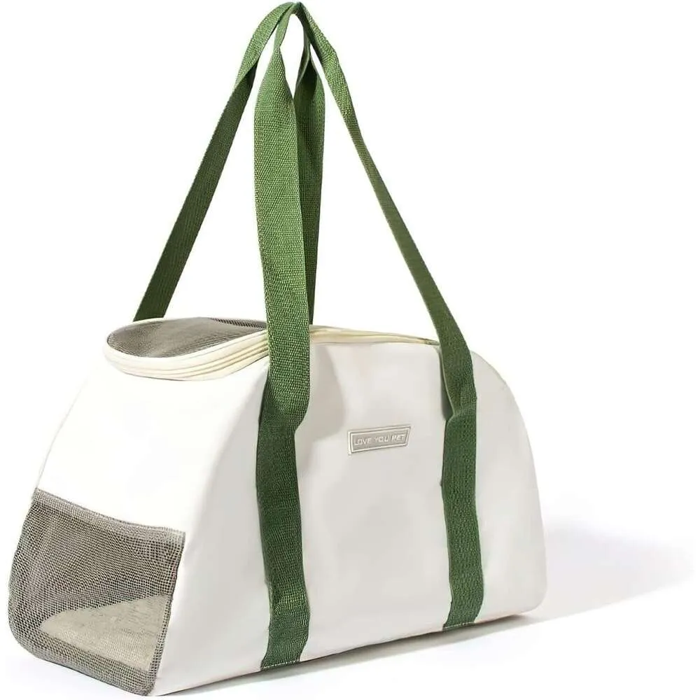 Airline Approved Pet Carrier Bag Breathable Mesh Green Ideal for Cat & Dog Travel