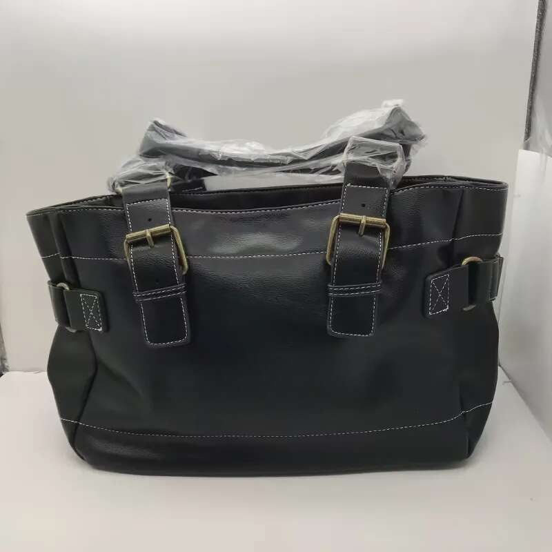 Brand Saturn Tote Bags Vintage Black Leather Hobo Large Capacity Crossbody Bag B2