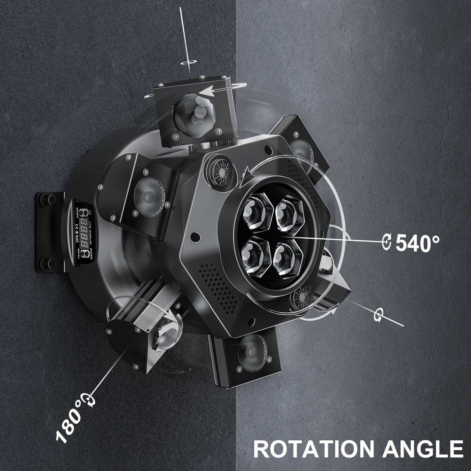 Yiframefly 150W Mobile Head DJ Light 6-Arm Party Light RGBW 4IN1 LED Stage Light DMX512 Used for Wedding Parties Disco KTV Wedding X250312