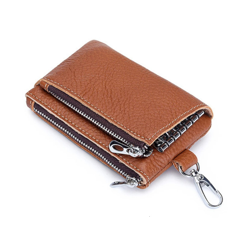Key Holder Genuine Leather Unisex Key Wallets Organizer Bag Housekeeper Door Keychain Organizers Leather 250311