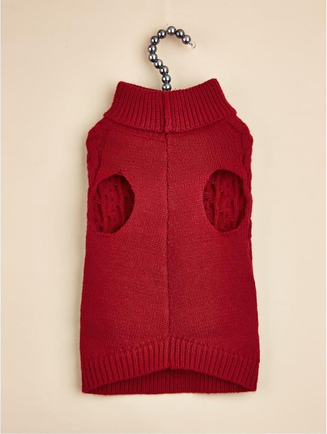 Yanmucy Dog Turtleneck Sweater - Stylish Bow - Knitted, Warm Winter Wear for Small to Large Dogs and Cats (Available in X - Large, Red)