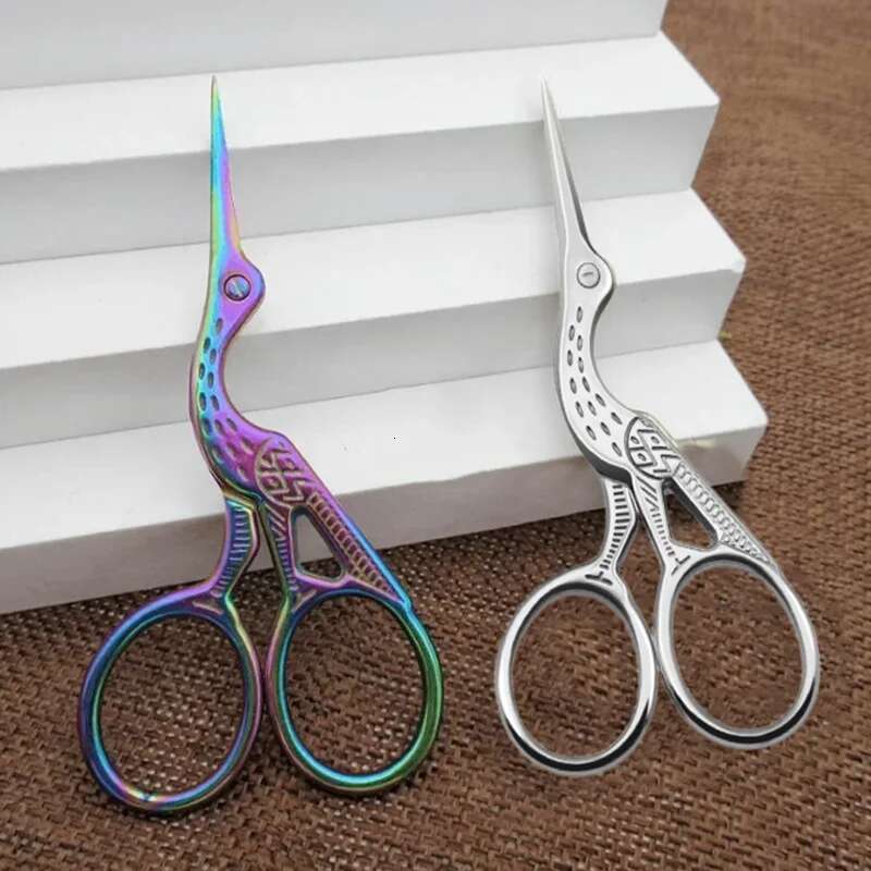 Creative Stainless Steel Nose Hair Round Tip Eyebrow Pointed Crane Scissors Eyelash Trimming Be