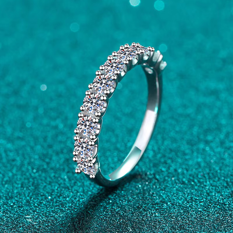 Sterling Silver Moissanite Princess Ring for Women