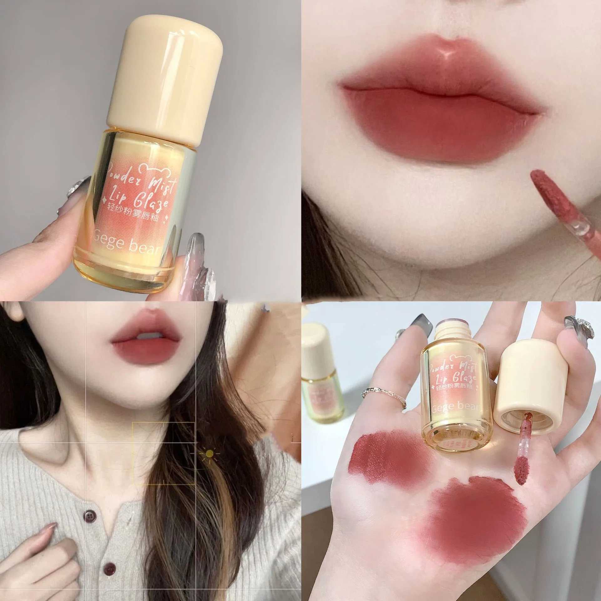 New matte liquid lipstick durable and light thin mouse lipstick velvet red rose nude lipstick waterproof lipstick W250312