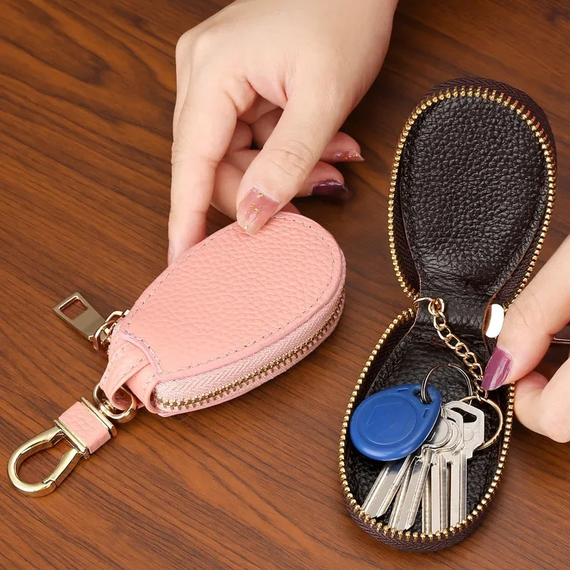 Neutral PU leather key box used for car key wallet pocket key holder pocket key holder large capacity zipper bag 250311
